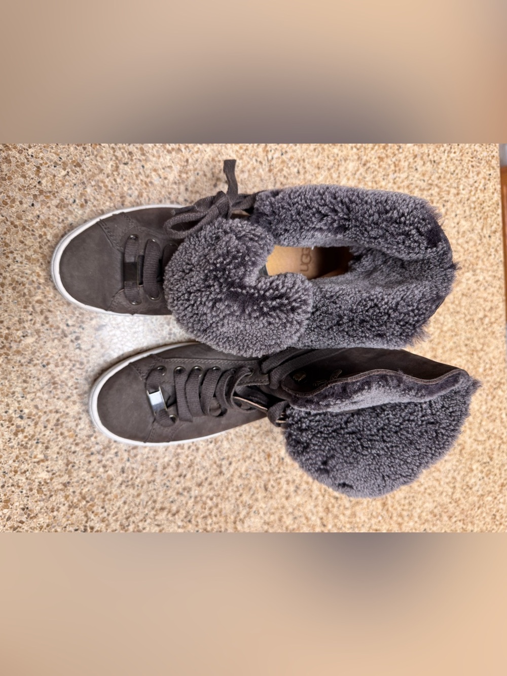 UGG Women's Brown Sherpa-Lined High-Top Sneakers
